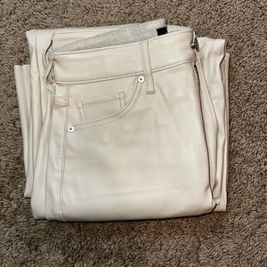 Express - Faux Leather Jeans - Cream - Size 2s